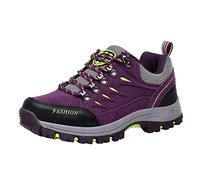 Steel Toe Cap Trainers Womens Lightweight Lace up Jogging Shoes Non Slip Memory Foam Fashion Trainers Casual Low Top Running Shoes for Outdoor Mountain Trekkingal Camping Climbing (Purple, 5.5)