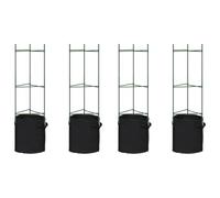 Steel Tomato Cages with PE Coating 116 cm High Pack of 4 Polypropylene Plant Bags for Tomatoes and Climbing Plants Versatile in the Garden and Greenhouse