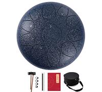 Steel Tongue Drum,10 Inch 11 Notes Hammer Handpan Drum Kit with Mallets Finger Picks and Bag Ethereal Drum Percussion Instrument for Musical Education Mind Healing Yoga (10in)
