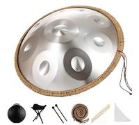 Steel Tongue Drum 10 Notes, 22 in Hand Pan Percussion Instrument for Meditation and Musical Education - Classic D Minor, Ideal for Yoga and Entertainment