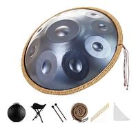 Steel Tongue Drum 10 Notes, 22 in Hand Pan Percussion Instrument for Meditation and Musical Education - Classic D Minor, Ideal for Yoga and Entertainment