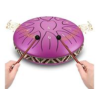 Steel Tongue Drum 11 Note 6 Inches D-Key Rain Drums for Garden,Handpan Drums with Music Book, Mallets and Carry Bag,Percussion Instrument Gift for Meditation Musical Education Mind Healing