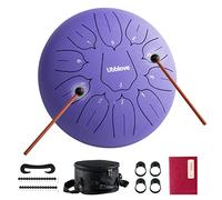 Steel Tongue Drum - 11 Notes 10 Inch Handpan Drums D Major Percussion Music Instrument with Music Book Drum Mallets Carry Bag for Adults Musical Education Meditation Concert Yoga Gift (Purple)