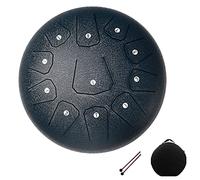 Steel Tongue Drum 11 Notes 10 Inches Handpan Tongue Drum C Key Percussion Instrument Kit with Mallets, Note Stickers, Mallet Bracket, Bag for Musical Education Meditation Yoga (Color : Navy blue)