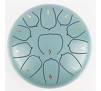 Steel Tongue Drum 11 Notes 10 Inches， Percussion Instrument Steel Drum for Adults Children and Beginner， Handpan Tongue Drum with Bag， Music Book， Mallets，，Moss Flower Blue