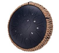 Steel Tongue Drum 11 Notes 12.5 Inchs, C Key Ethereal Drum Instrument Set With Drum Carry Bag, 2 Drumsticks, Tutorial Book, Note Stickers, With Rope Decoration (Color : Blue)