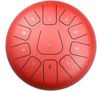 Steel Tongue Drum 11 Notes 12 Inches,Musical Mind Healing Drum Percussion Instrument For Adults, With Mallets And Carry Bag, Great Gift For Beginner(Red)