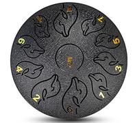 Steel Tongue Drum, 11 Notes 6 Inch Percussion Instrument, Tank Chakra Drums With Padded Bag, 2 Mallets, For Meditation, Decompression, Music And Gift (Color : Black)