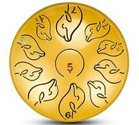 Steel Tongue Drum, 11 Notes 6 Inch Percussion Instrument, Tank Chakra Drums With Padded Bag, 2 Mallets, For Meditation, Decompression, Music And Gift (Color : Gold)