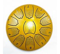 Steel Tongue Drum 11 Notes 6 Inch, Tank Drum Handpan Drum Percussion Instruments with Mallets,Travel Bag for Musical Education Concert Mind Healing Yoga Meditation (Color : Red gold)