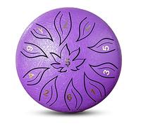 Steel Tongue Drum 11 Notes 6 inches C Key Mini Tongue Drum Handpan Drum Percussion Instrument Tank Drums Instruments with Bag, Music Book, Mallets,Mallet Bracket (Color : Purple)