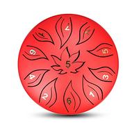 Steel Tongue Drum 11 Notes 6 inches C Key Mini Tongue Drum Handpan Drum Percussion Instrument Tank Drums Instruments with Bag, Music Book, Mallets,Mallet Bracket (Color : Red)