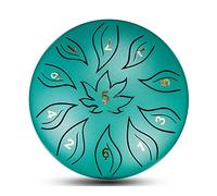 Steel Tongue Drum 11 Notes 6 inches C Key Mini Tongue Drum Handpan Drum Percussion Instrument Tank Drums Instruments with Bag, Music Book, Mallets,Mallet Bracket (Color : Green)