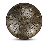 Steel Tongue Drum 11 Notes 6 inches C Key Mini Tongue Drum Handpan Drum Percussion Instrument Tank Drums Instruments with Bag, Music Book, Mallets,Mallet Bracket (Color : Brass)