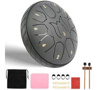 Steel Tongue Drum 11 Notes Tongue Drum, 6 inch Small Hand Pan Drum D Major Beginner Hand Drum Percussion Sound Healing Tank Drum for Meditation Yoga Musical Education (Black)
