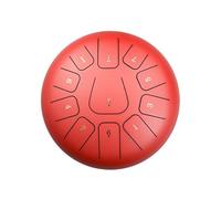 Steel Tongue Drum 12 inch 11 Notes Handpan Drum C Key Percussion Instrument with Music Book Bag Mallets for Musical Education Concert Yoga Red 30cm/12in