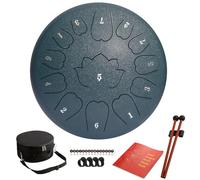 Steel Tongue Drum - 12-Inch 13-Notes Tongue Drum, C Major Outdoor Rain Drum With Tote Bag, Music Book, and Hand-Held Drumsticks (navy blue)