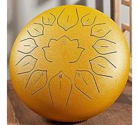 Steel Tongue Drum 12 Inches 13 Notes Hand Pan Drum Percussion Instrument With Gig Bag English Songbook Drum Mallets And Finger Picks For Camping Meditation Musical Education Yoga,Gold
