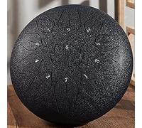 Steel Tongue Drum 12 Inches 13 Notes Hand Pan Drum Percussion Instrument With Gig Bag English Songbook Drum Mallets And Finger Picks For Camping Meditation Musical Education Yoga,Black