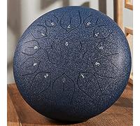 Steel Tongue Drum 12 Inches 13 Notes Hand Pan Drum Percussion Instrument With Gig Bag English Songbook Drum Mallets And Finger Picks For Camping Meditation Musical Education Yoga,Navy Blue