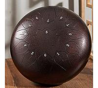 Steel Tongue Drum 12 Inches 13 Notes Hand Pan Drum Percussion Instrument With Gig Bag English Songbook Drum Mallets And Finger Picks For Camping Meditation Musical Education Yoga,Brown