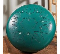 Steel Tongue Drum 12 Inches 13 Notes Hand Pan Drum Percussion Instrument With Gig Bag English Songbook Drum Mallets And Finger Picks For Camping Meditation Musical Education Yoga,Green