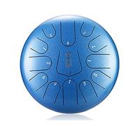 Steel Tongue Drum 12 Inches 13 Notes Percussion Instrument with Drum Mallets Carry Bag Meditation Yoga Sound ，2 Drumsticks, Tutorial Book, 4 Finger Picks Blue