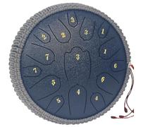 Steel Tongue Drum 12 Inches 15 Notes Musical Instruments, D Major Percussion Instrument with Soft Bag, Music Book and 2 Mallets for Meditation (blue)