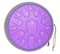 Steel Tongue Drum 12 Inches 15 Notes Musical Instruments, D Major Percussion Instrument with Soft Bag, Music Book and 2 Mallets for Meditation (puper)