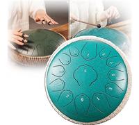 Steel Tongue Drum(13/15 Notes),Percussion Instrument, Handpan Drum Mallets+Carry Bag+finger Cot,C Major, Thickened Carbon Steel, UV Printing/Do Not Fade,Easy to Learn,12 inch,A