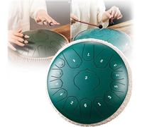 Steel Tongue Drum(13/15 Notes),Percussion Instrument, Handpan Drum Mallets+Carry Bag+finger Cot,C Major, Thickened Carbon Steel, UV Printing/Do Not Fade,Easy to Learn,14 inch,C