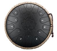 Steel Tongue Drum 13 in 15 Notes Tongue Drum, D Major Outdoor Rain Drum With Tote Bag, Music Book, and Hand-Held Drumsticks (Black)