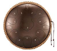 Steel Tongue Drum, 13 Inch 15 Note Steel Tambourine with Travel Bag/Mallets, Suitable for Musical Initiation, Performance (E)