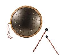 Steel Tongue Drum -13 Inch 15 Notes Steel Handpan Drum Instrument, F Major Hand Pan Percussion Instruments For Adults, Rubber Xylophone Mallet Percussion With Wood Handle(B)