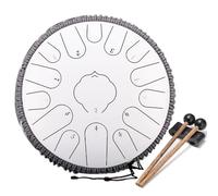 Steel Tongue Drum 13 Inch 15 Tone Tongue Drum Disc Drum, Steel Pan Tones Drum Hand Pan Drum with Fingerpick, and mallets for Meditation Yoga Sound Healing,I