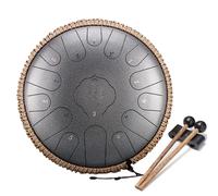 Steel Tongue Drum 13 Inch 15 Tone Tongue Drum Disc Drum, Steel Pan Tones Drum Hand Pan Drum with Fingerpick, and mallets for Meditation Yoga Sound Healing,D