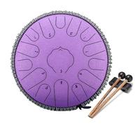 Steel Tongue Drum 13 Inch 15 Tone Tongue Drum Disc Drum, Steel Pan Tones Drum Hand Pan Drum with Fingerpick, and mallets for Meditation Yoga Sound Healing,G