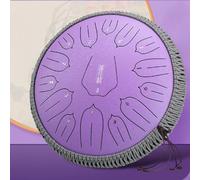 Steel Tongue Drum - 13 Inches 15 Notes Rain Drum -Large Metal Hand Pan Drums For Adults/Kids With Music Book, Handpan Mallets And Carry Bag, D Major Musical Instrument(C)