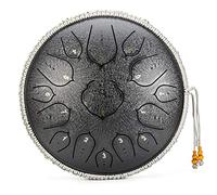 Steel Tongue Drum 14 Inch 15 Note D Key Percussion Instrument Lotus Hand Pan Drum with Ultra Wide Range and Drum Mallets Carry Bag for Kids and Adults