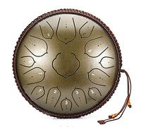 Steel Tongue Drum 14 Inch 15 Note D Key Percussion Instrument Lotus Hand Pan Drum with Ultra Wide Range and Drum Mallets Carry Bag for Kids and Adults