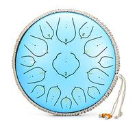 Steel Tongue Drum 14 Inch 15 Note D Key Percussion Instrument Lotus Hand Pan Drum with Ultra Wide Range and Drum Mallets Carry Bag for Kids and Adults