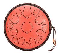 Steel Tongue Drum 14 Inch 15 Note D Key Percussion Instrument Lotus Hand Pan Drum with Ultra Wide Range and Drum Mallets Carry Bag for Kids and Adults