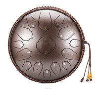 Steel Tongue Drum 14 Inch 15 Note D Key Percussion Instrument Lotus Hand Pan Drum with Ultra Wide Range and Drum Mallets Carry Bag for Kids and Adults