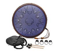 Steel Tongue Drum 14-inch 15-note Percussion Instrument, Steel Drum Kit With Drumsticks/finger Cots/music Score and Performance Package for Music Education