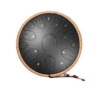 Steel Tongue Drum, 14 Inch 15 Note Tongue Drums, Handpan Drums for Adultes, Steel Drum Instrument with Music Book, Steel Handpan Drum Mallets and Carry Bag, C Major,Black