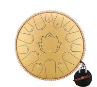 Steel Tongue Drum 14 Inch 15 Notes C Ethereal Drum 13 inch 15 notes Handpan Percussion Musical Instrument for recitals, concerts(Gold 13 inch)