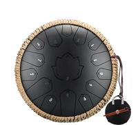 Steel Tongue Drum 14 Inch 15 Notes C Ethereal Drum 13 inch 15 notes Handpan Percussion Musical Instrument for recitals, concerts(Black 14 inch)