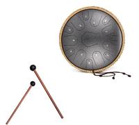 Steel Tongue Drum -14 Inch 15 Notes C Major Handpan Drum Sets, Handpan Drums, Handpan Instrument Handpan Drum For Adults, Rubber Xylophone Mallet Percussion(C)
