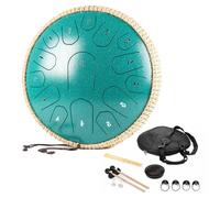 Steel Tongue Drum - 14 Inch 15 Notes Handpan Drum Sets, Steel Hand Pan Percussion Instruments, Handpan Drums Mallets And Carry Bag, D Major(C)