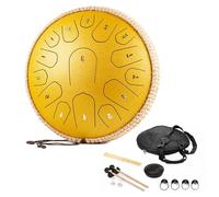 Steel Tongue Drum - 14 Inch 15 Notes Handpan Drum Sets, Steel Hand Pan Percussion Instruments, Handpan Drums Mallets And Carry Bag, D Major